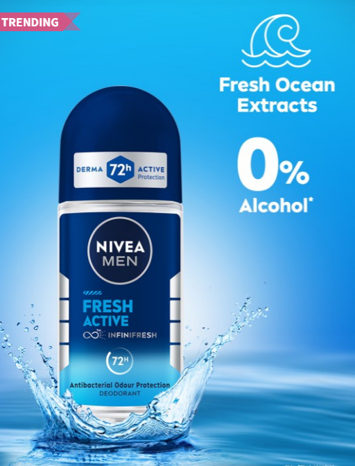 Nivea Men Fresh Active Roll-On Deodorant 50 ml